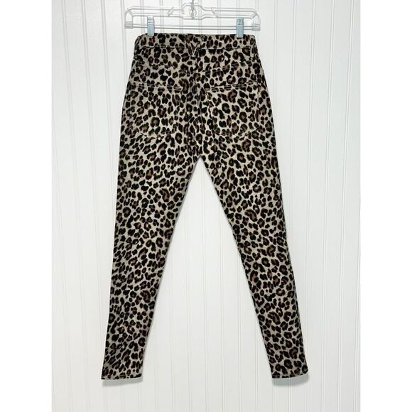 Veronica Beard Leopard Coated Print Mid Rise Skinny Brooke‎ Jeans Size 26 Size 2 - Picture 8 of 13